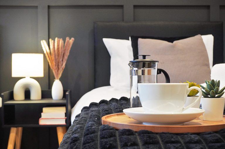 SPM Homes furnished contractor accommodation - clean, modern property interior with workspace and parking